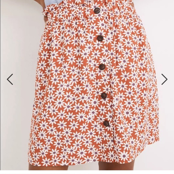 NWT Madewell Paperbag Button-Front Mini Skirt in Falling Daisies XXS - Picture 2 of 5